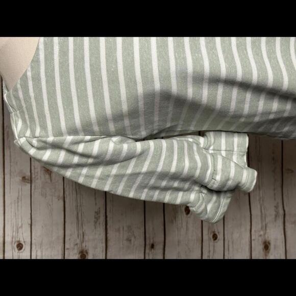 ModCloth 'Spiffed Up Saturday' green striped tie-back ruffle sleeve top Size XL - Picture 3 of 6